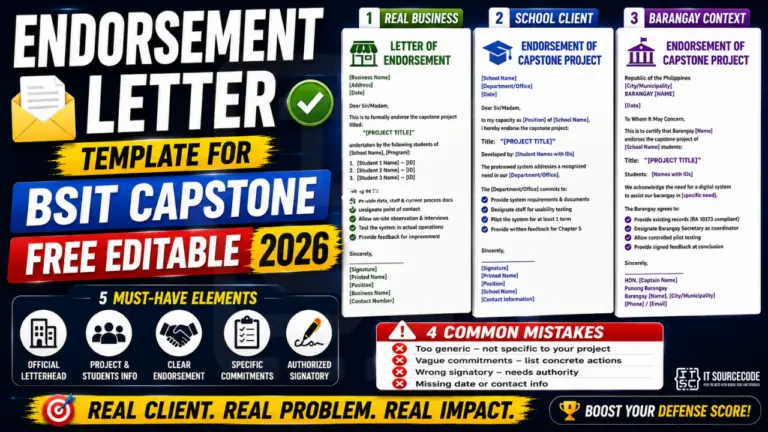 Endorsement Letter Template for BSIT Capstone (Free Editable 2026)