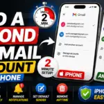 Gmail account switcher on iPhone and Android showing multiple accounts