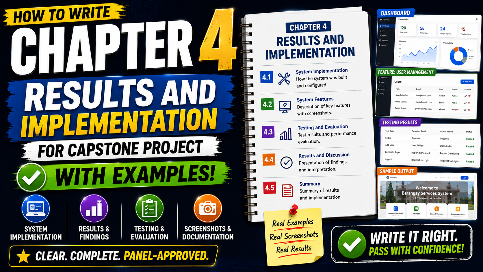 How to write Chapter 4 Results and Implementation for capstone project