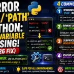 KeyError 'pip' 'PATH' Python Env Variable Missing (2026)