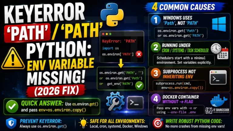 KeyError 'pip' 'PATH' Python Env Variable Missing (2026)