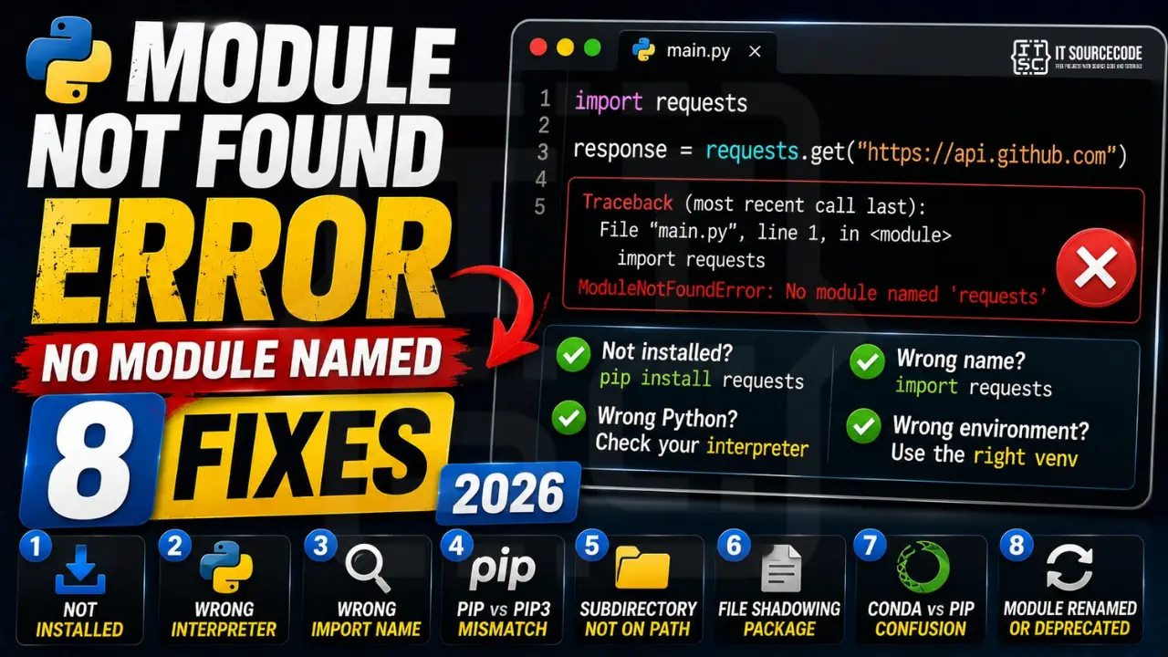 ModuleNotFoundError No Module Named, 8 Fixes (2026)
