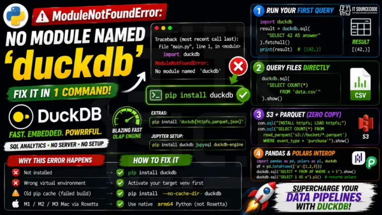 ModuleNotFoundError No Module Named 'duckdb' (2026)