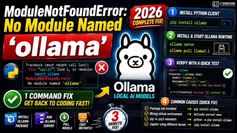 ModuleNotFoundError No Module Named 'ollama' (2026)