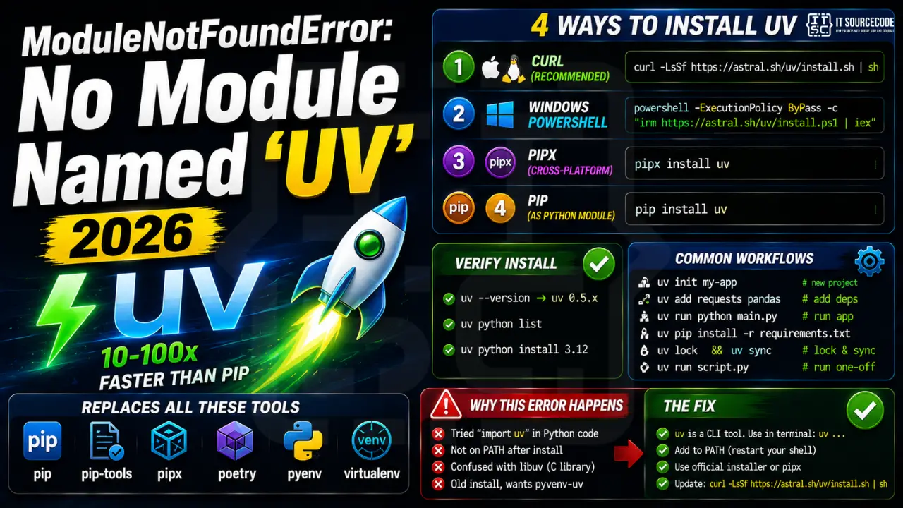 ModuleNotFoundError No Module Named 'uv' (2026)