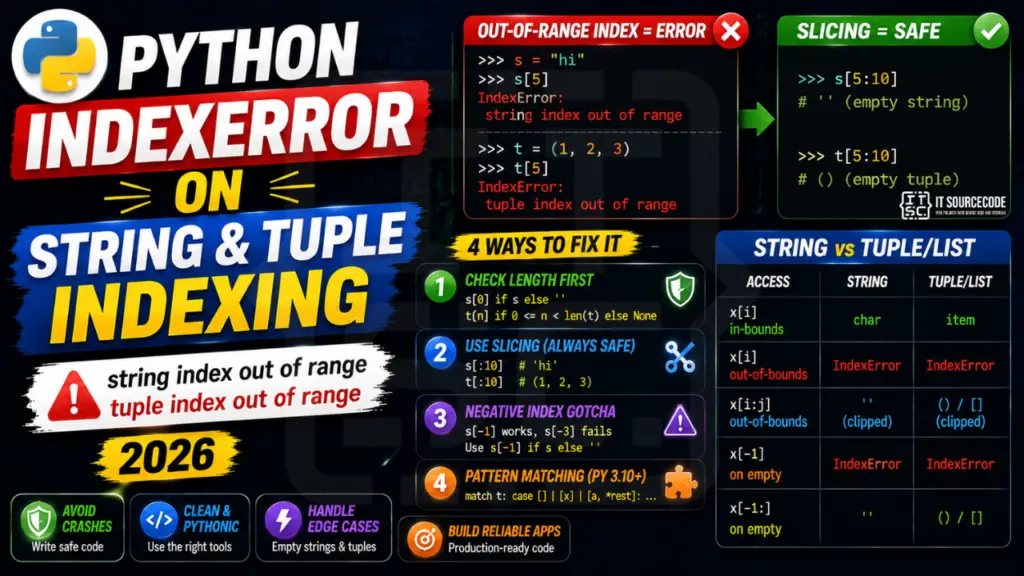 Python IndexError on String and Tuple Indexing (2026)