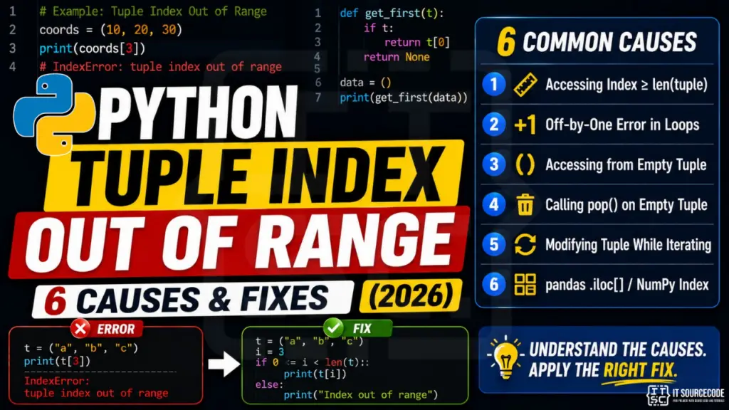 Python Tuple Index Out of Range, 6 Causes & Fixes (2026)