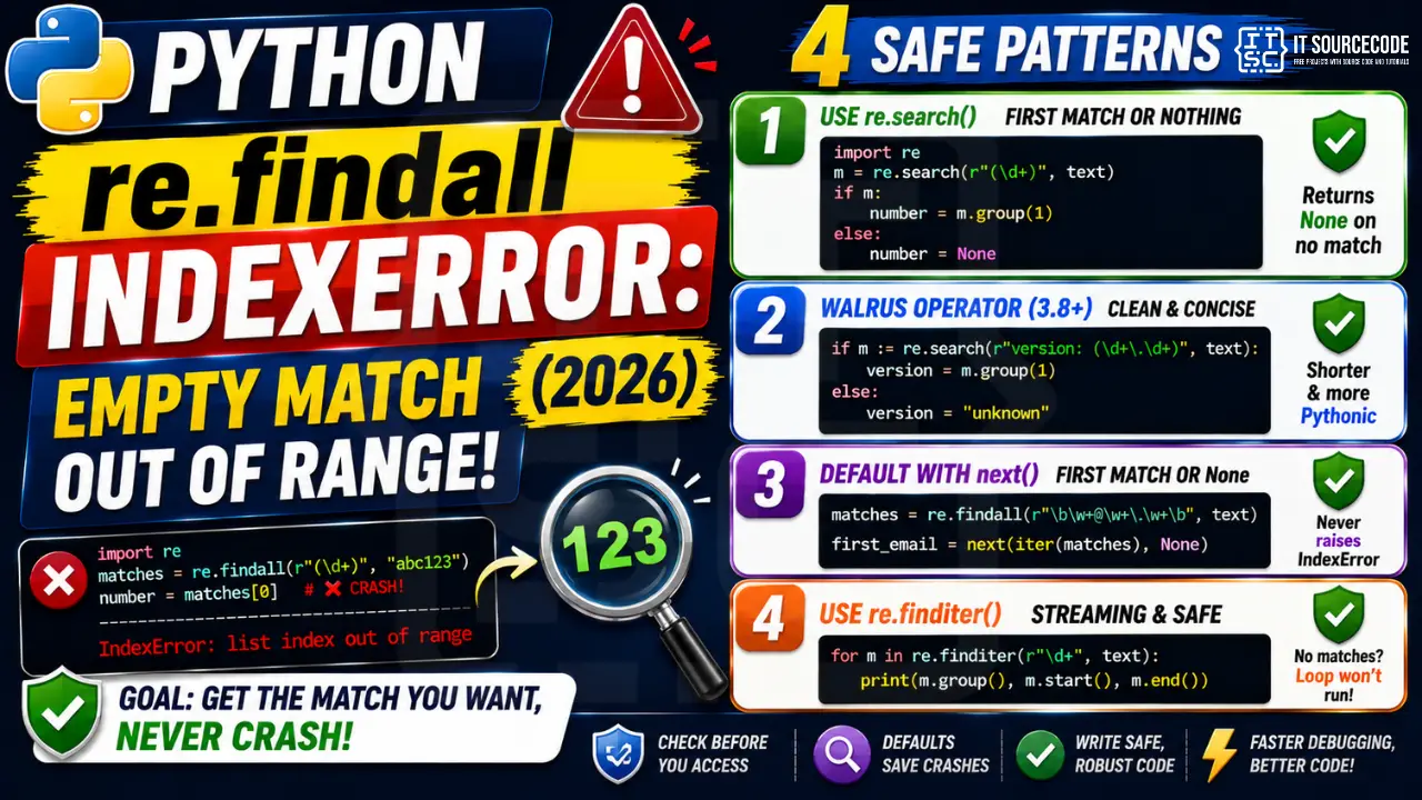 Python re.findall IndexError Empty Match Out of Range (2026)