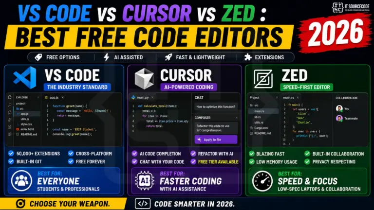 VS Code vs Cursor vs Zed Best Free Code Editors 2026