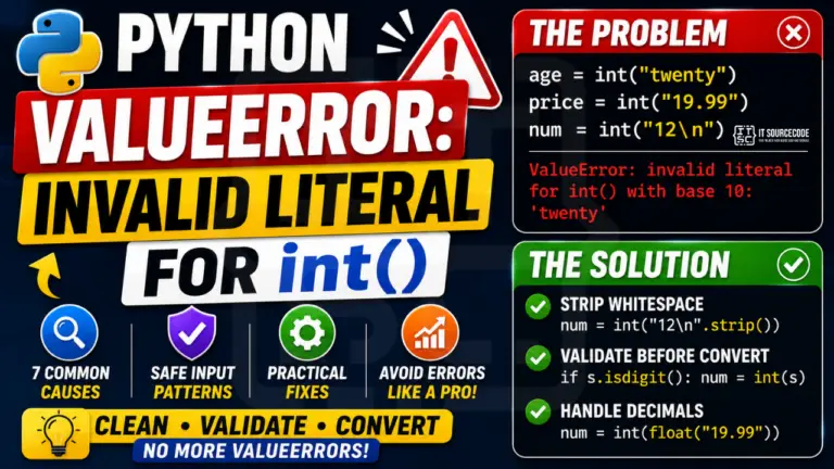 ValueError · Invalid Literal for int() · 7 Fixes · 2026