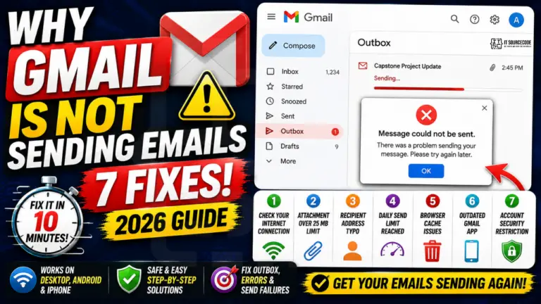 Why Gmail Is Not Sending Emails 7 Fixes (2026 Guide)
