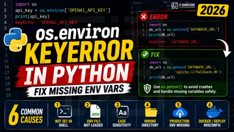 os.environ KeyError in Python, Fix Missing Env Vars (2026)