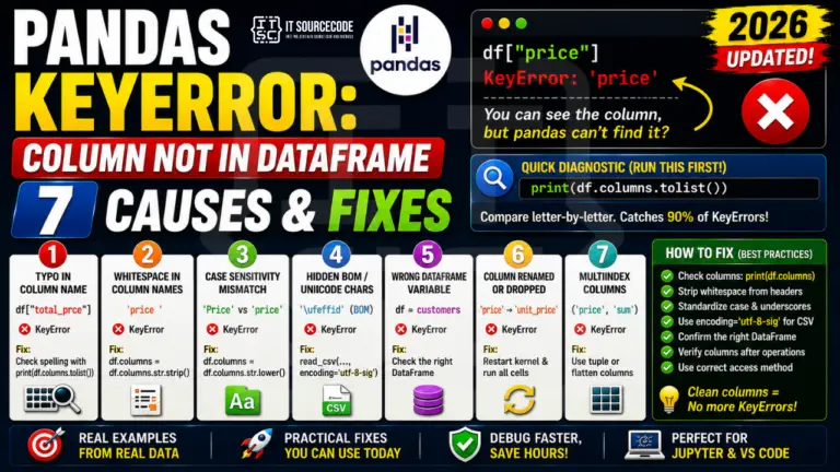 Fix Pandas KeyError: Column Not in DataFrame (2026)