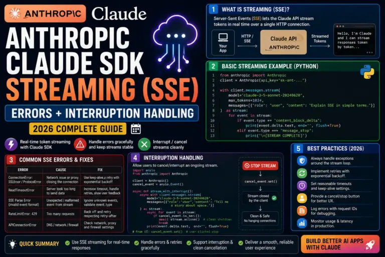 Anthropic Claude SDK Streaming (SSE) Errors + Interruption Handling (2026)