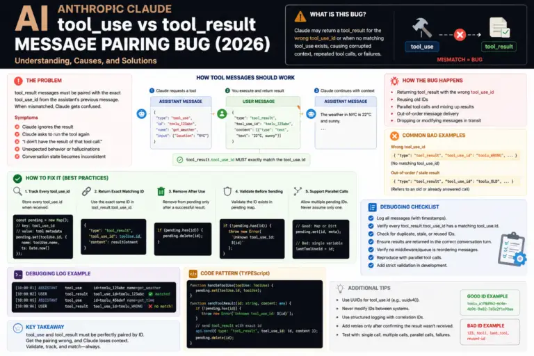 Anthropic Claude tool_use vs tool_result Message Pairing Bug (2026)