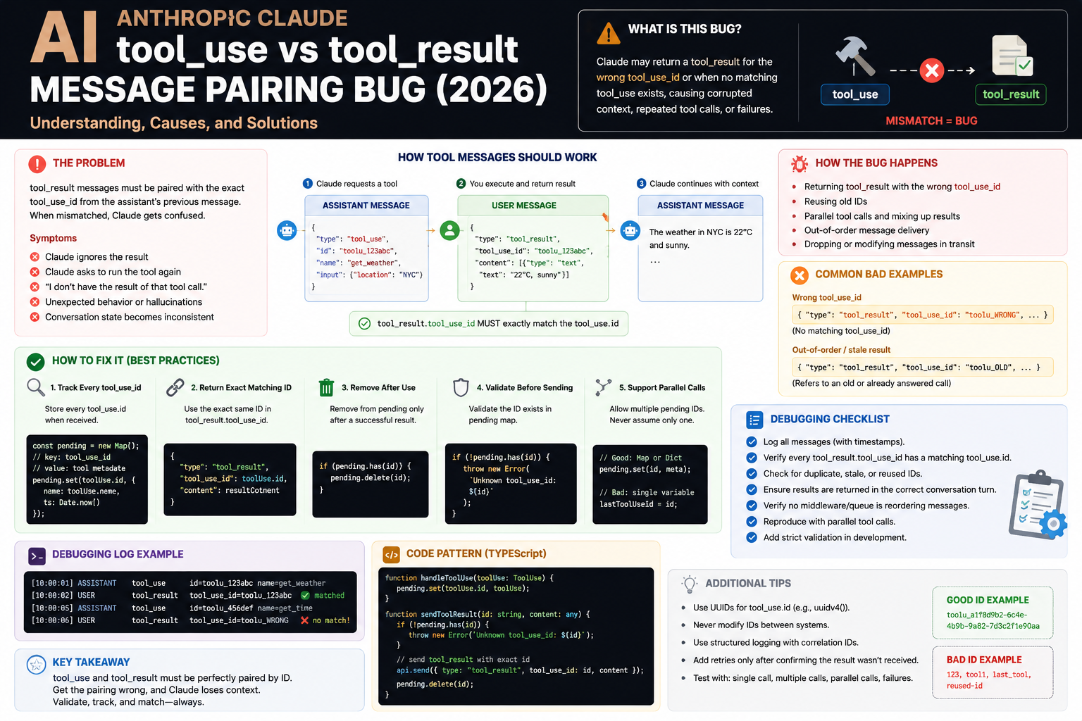 Anthropic Claude tool_use vs tool_result Message Pairing Bug (2026)
