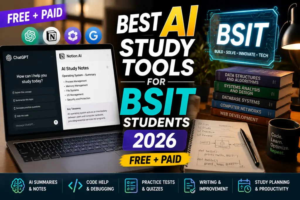 Best AI Study Tools for BSIT Students 2026 (Free + Paid)