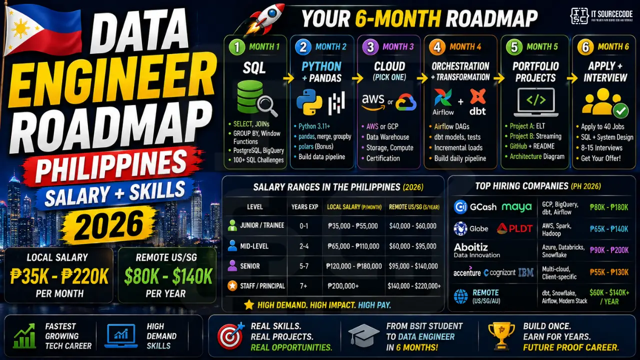 Data Engineer Roadmap Philippines Salary + Skills (2026)