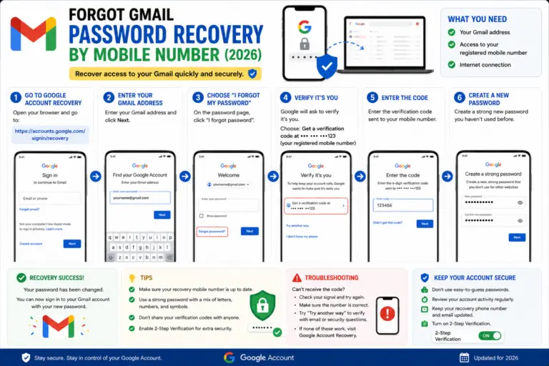 Forgot Gmail Password Recovery by Mobile Number (2026)