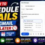 Gmail Schedule send dropdown with date and time picker