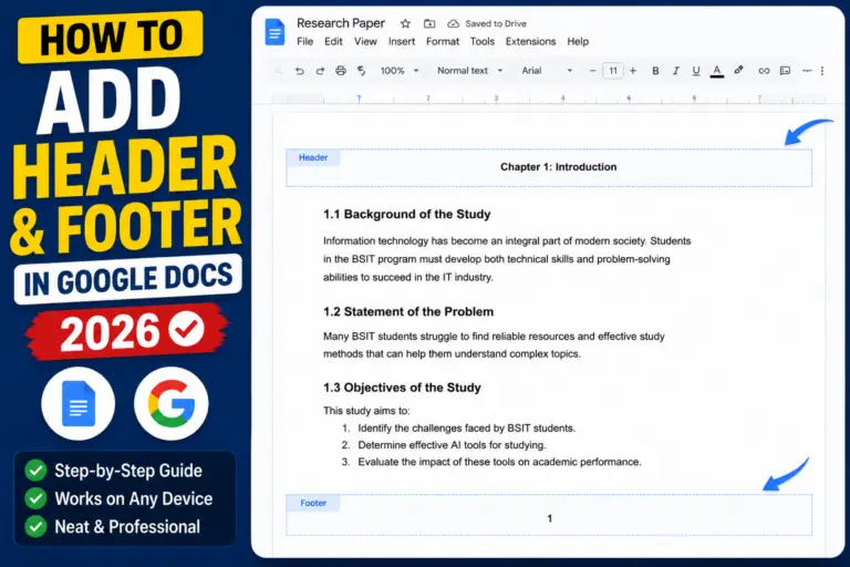 How to Add Header and Footer in Google Docs (2026)
