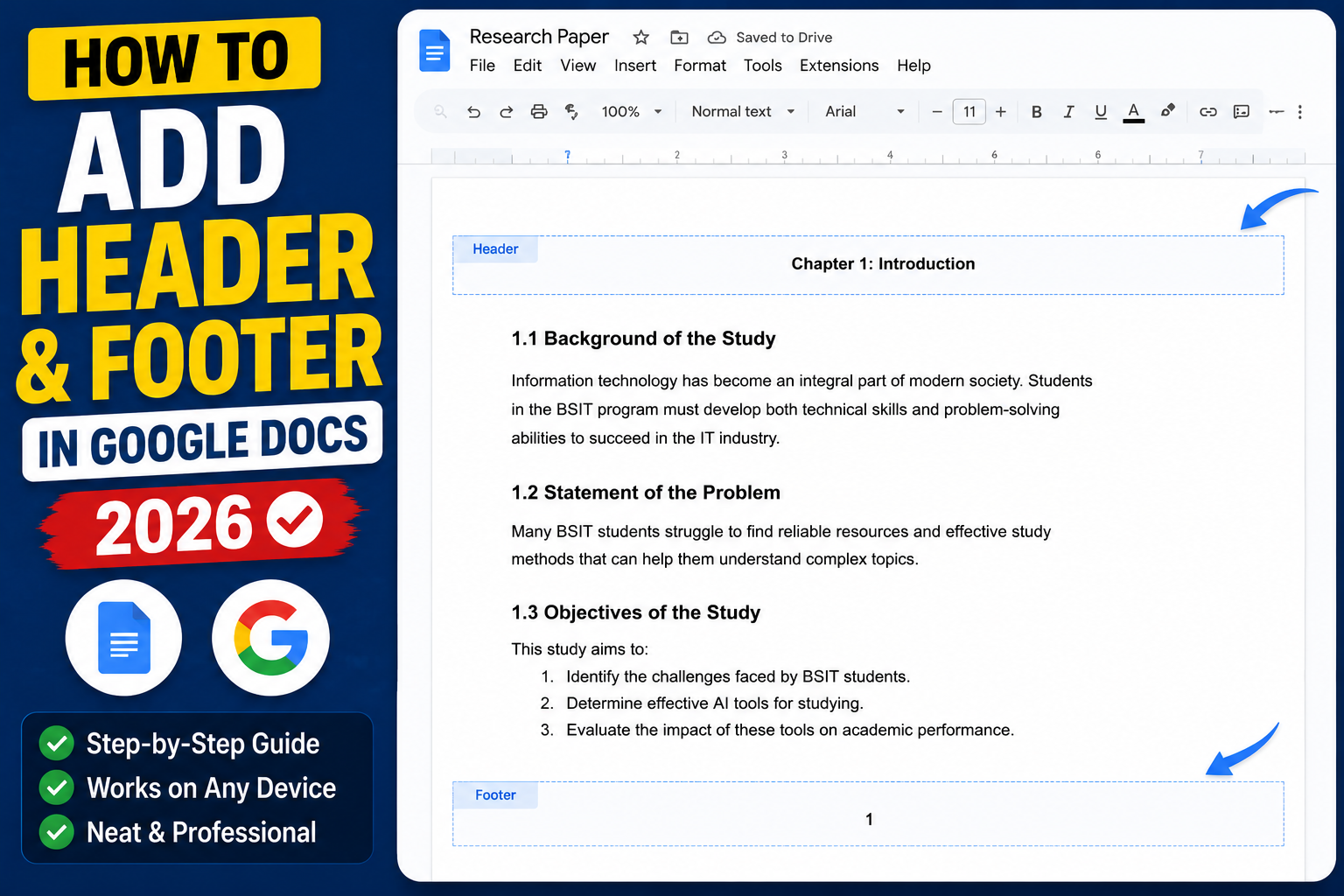 How to Add Header and Footer in Google Docs (2026)