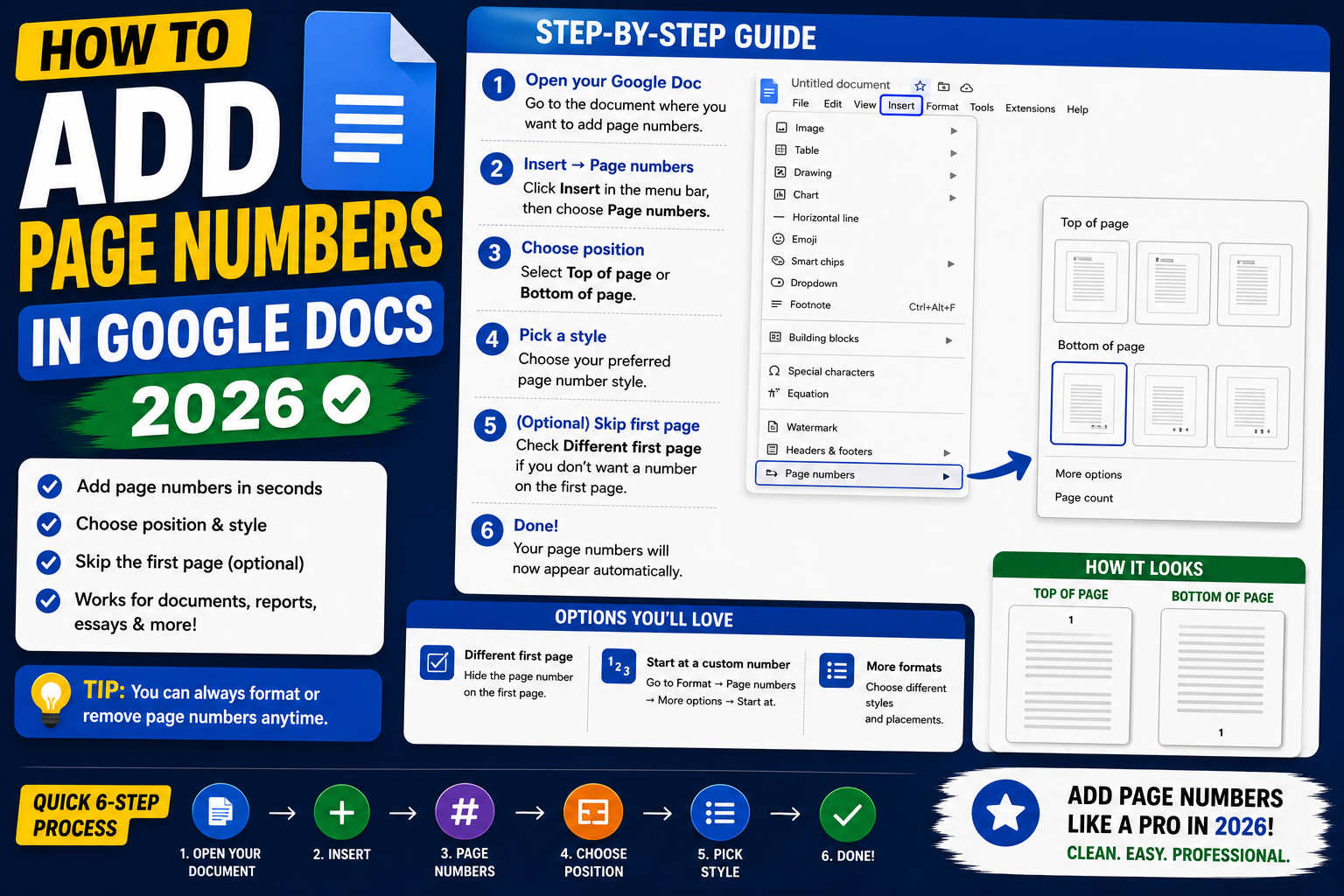 How to Add Page Numbers in Google Docs (2026)