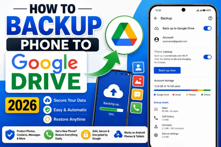 create featured image How to Backup Phone to Google Drive (2026)