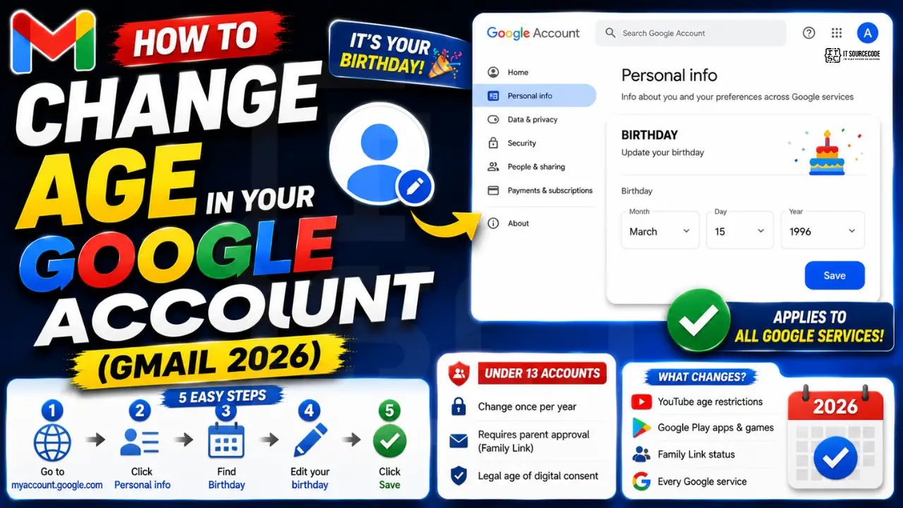 How to Change Age in Your Google Account (Gmail 2026)