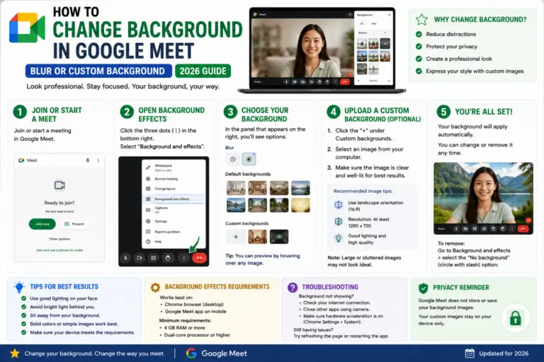 How to Change Background in Google Meet (Blur Custom 2026)