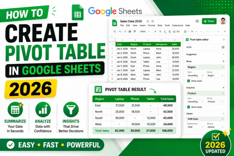 How to Create Pivot Table in Google Sheets (2026)