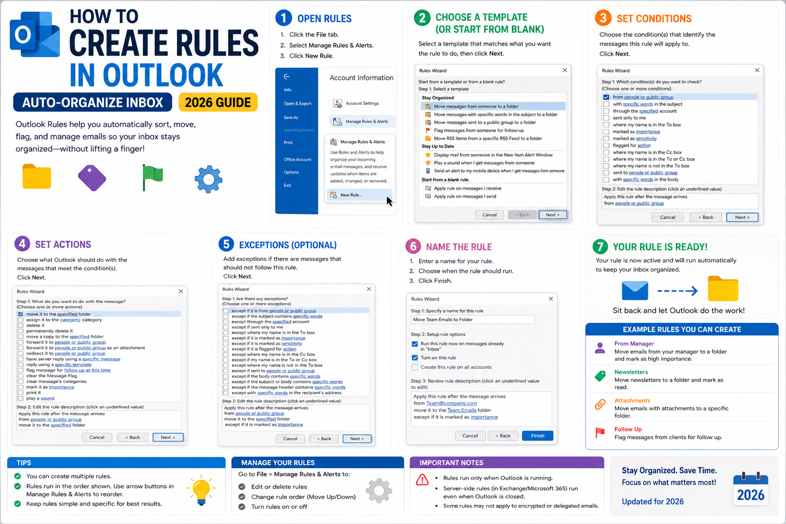 How to Create Rules in Outlook (Auto-Organize Inbox 2026)