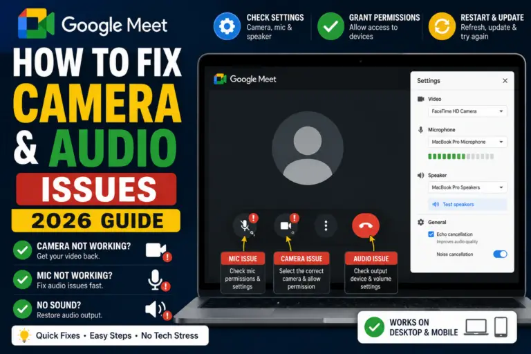 How to Fix Google Meet Camera and Audio Issues (2026 Guide)