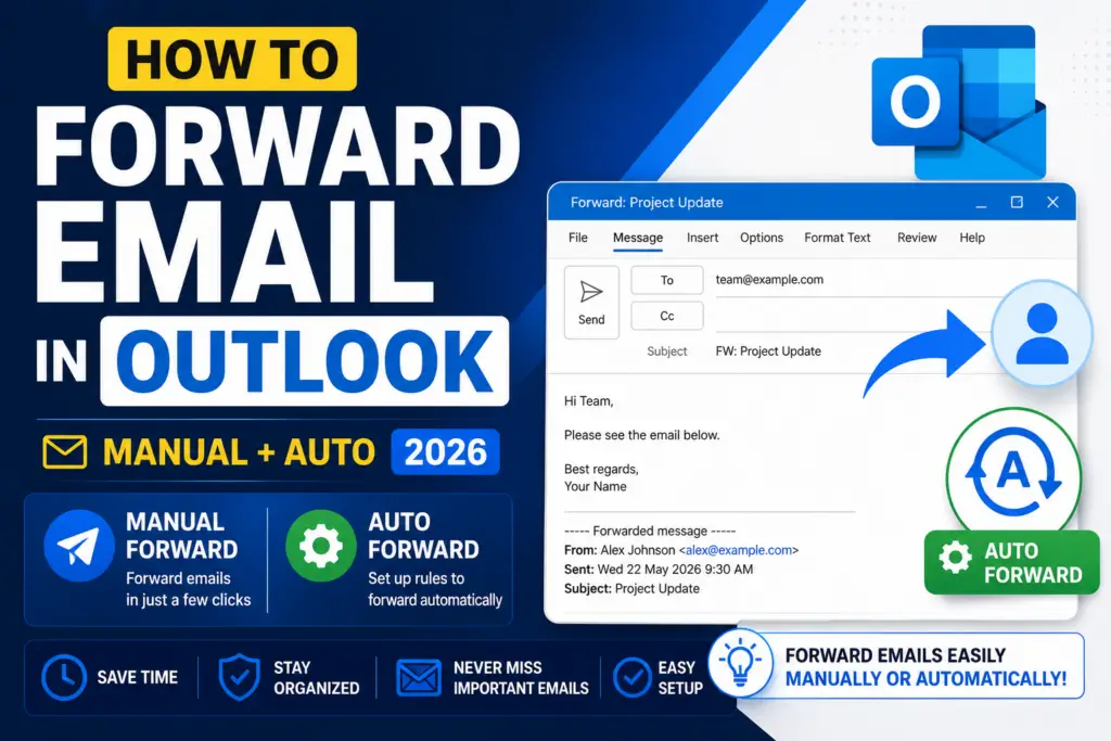 How to Forward Email in Outlook (Manual + Auto 2026)