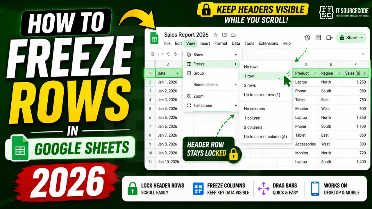 How to Freeze Rows in Google Sheets (2026)