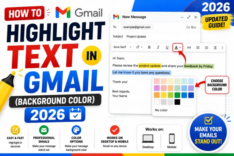 How to Highlight Text in Gmail (Background Color 2026)