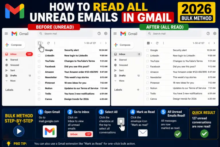How to Read All Unread Emails in Gmail (2026 Bulk Method)