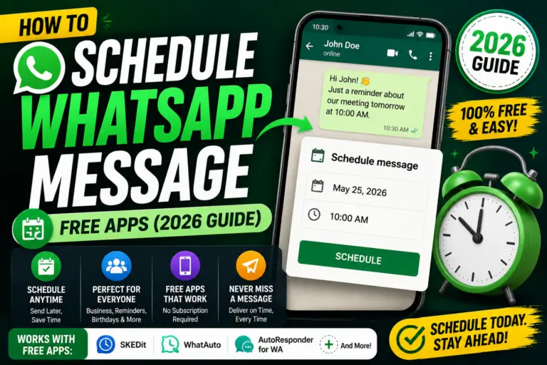 How to Schedule WhatsApp Message (Free Apps 2026 Guide)