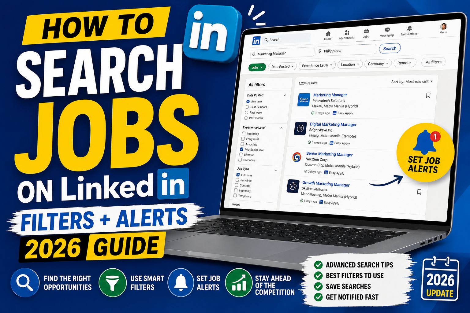 How to Search Jobs on LinkedIn (Filters + Alerts 2026 Guide)