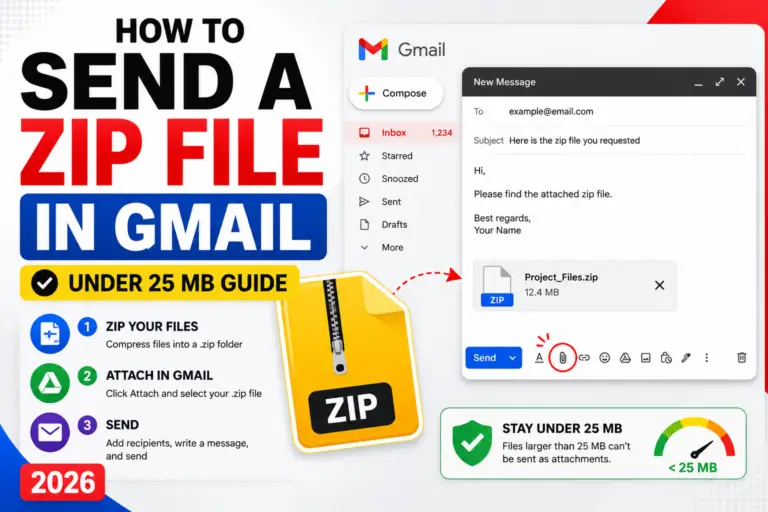 How to Send a Zip File in Gmail (Under 25 MB Guide 2026)