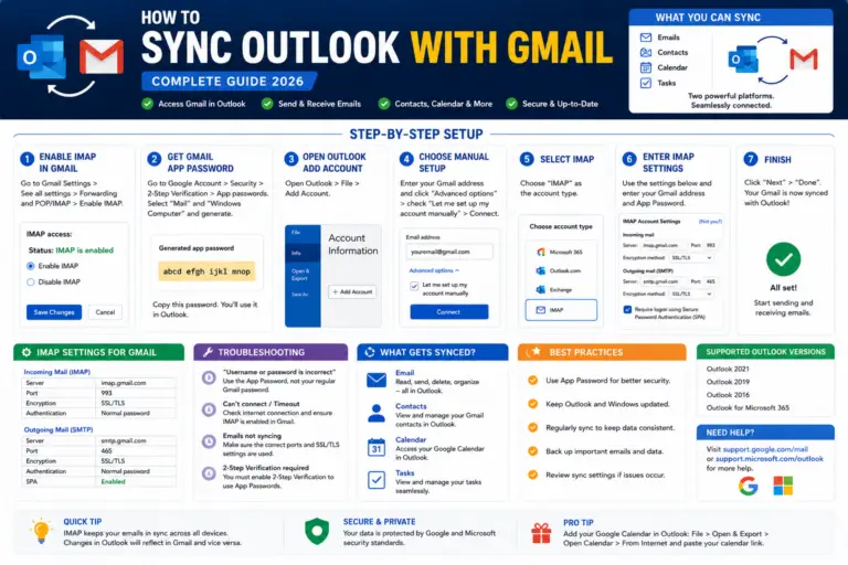 How to Sync Outlook with Gmail (Complete Guide 2026)