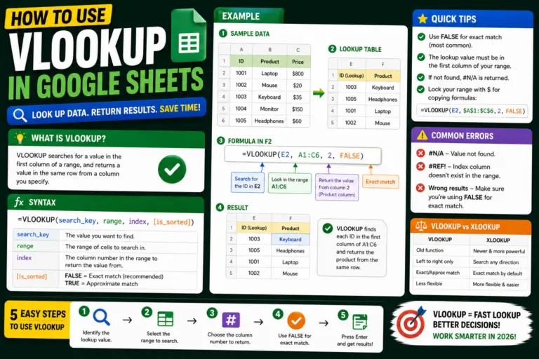 How to Use VLOOKUP in Google Sheets
