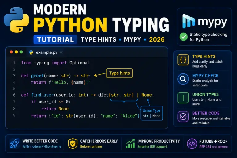 Modern Python Typing Tutorial (Type Hints mypy 2026)