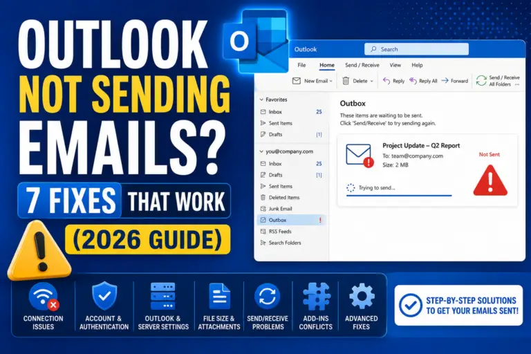 Outlook Not Sending Emails? 7 Fixes That Work (2026 Guide)