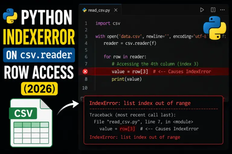 Python IndexError on csv.reader Row Access (2026)