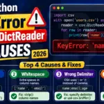 Python KeyError with csv.DictReader 4 Causes (2026)