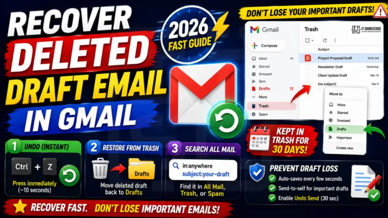 Recover Deleted Draft Email in Gmail (2026 Fast Guide)