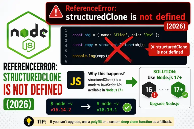 ReferenceError: structuredClone is not defined (2026)