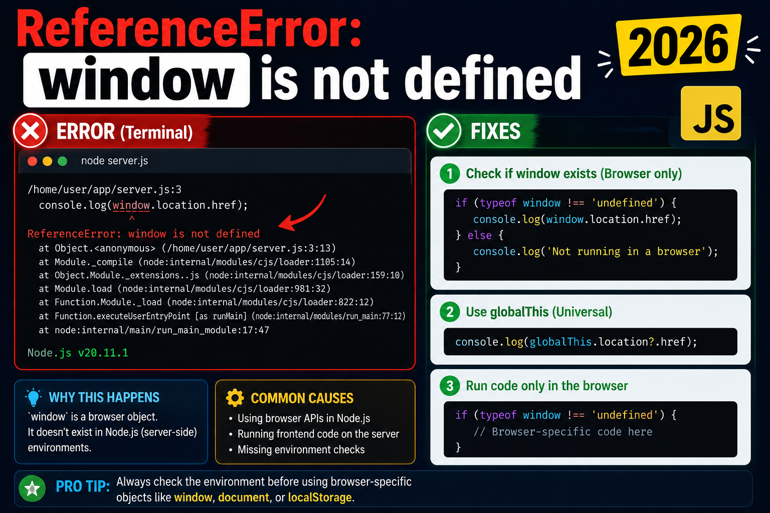 ReferenceError: window is not defined (2026)