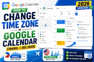 Change Time Zone in Google Calendar (Complete 2026)